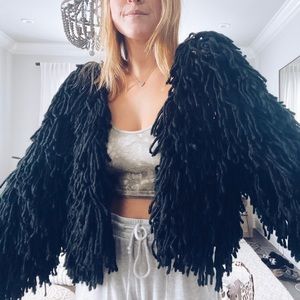 PRETTY LITTLE THING Shaggy Knit Cropped Cardigan